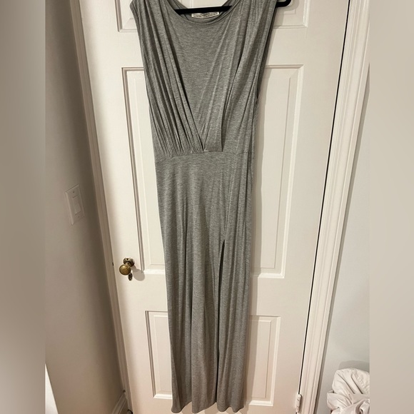 All Saints Long Grey A- symmetrical dress with front slit - Picture 1 of 3